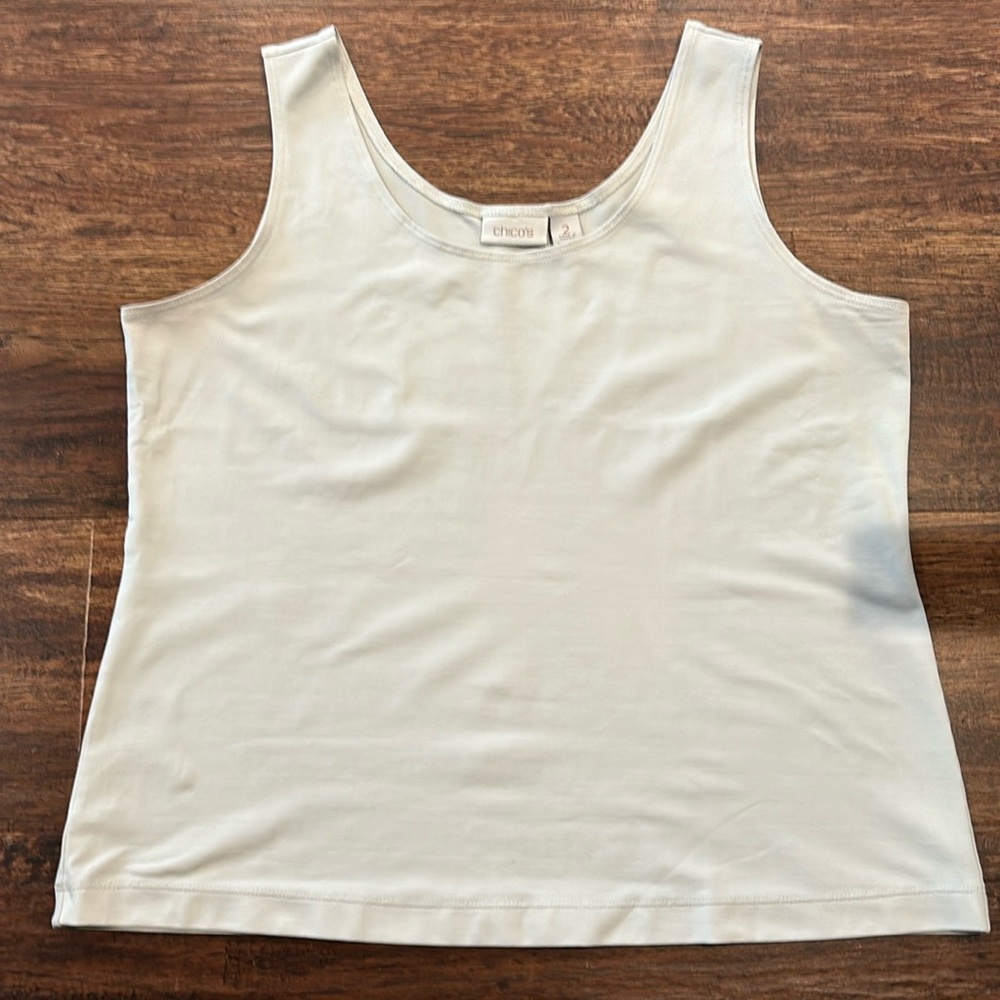 Chicos Size 2 Microfiber Tank Top Soft Grey